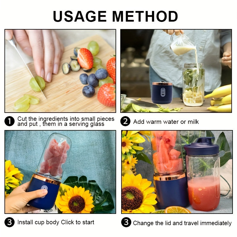 Portable USB Blender – Compact Rechargeable Juicer Cup