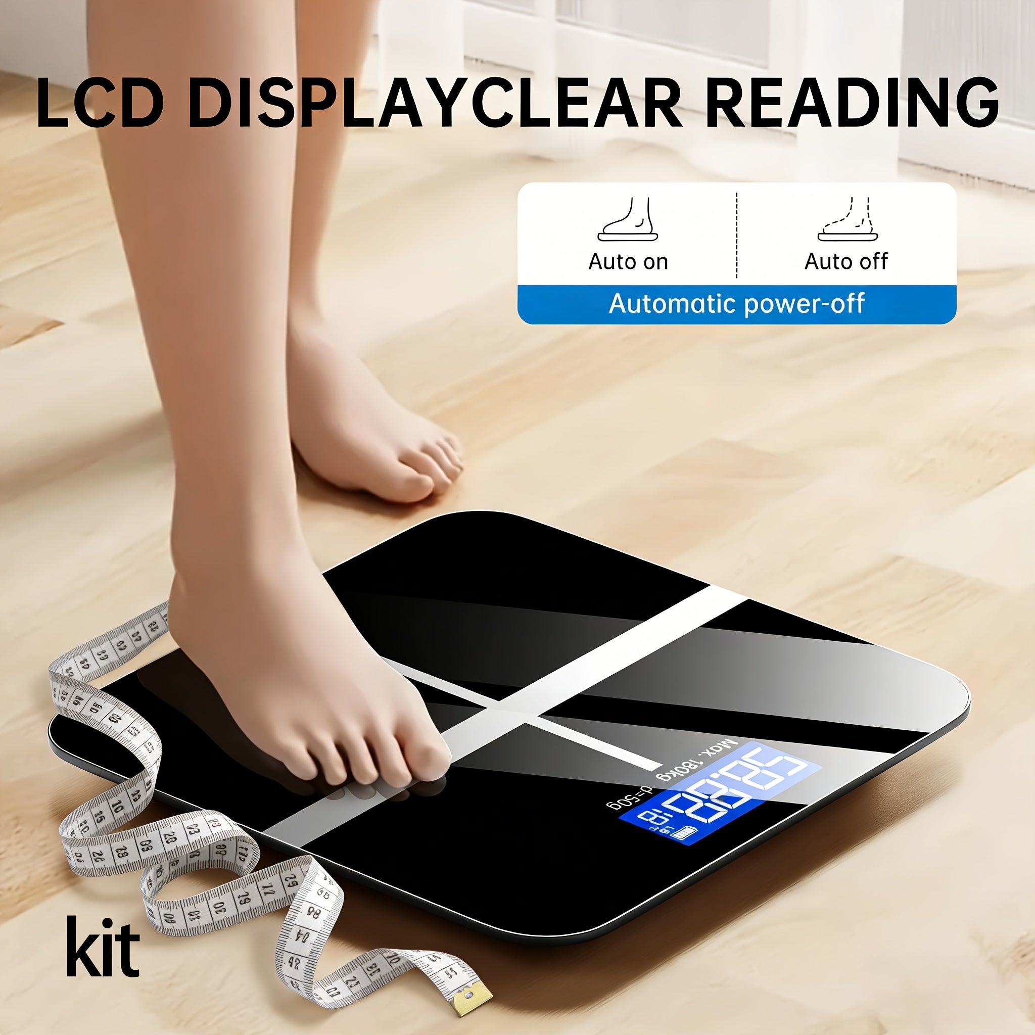 Digital Bathroom Scale – High-Precision Body Weight Scale with LCD Display