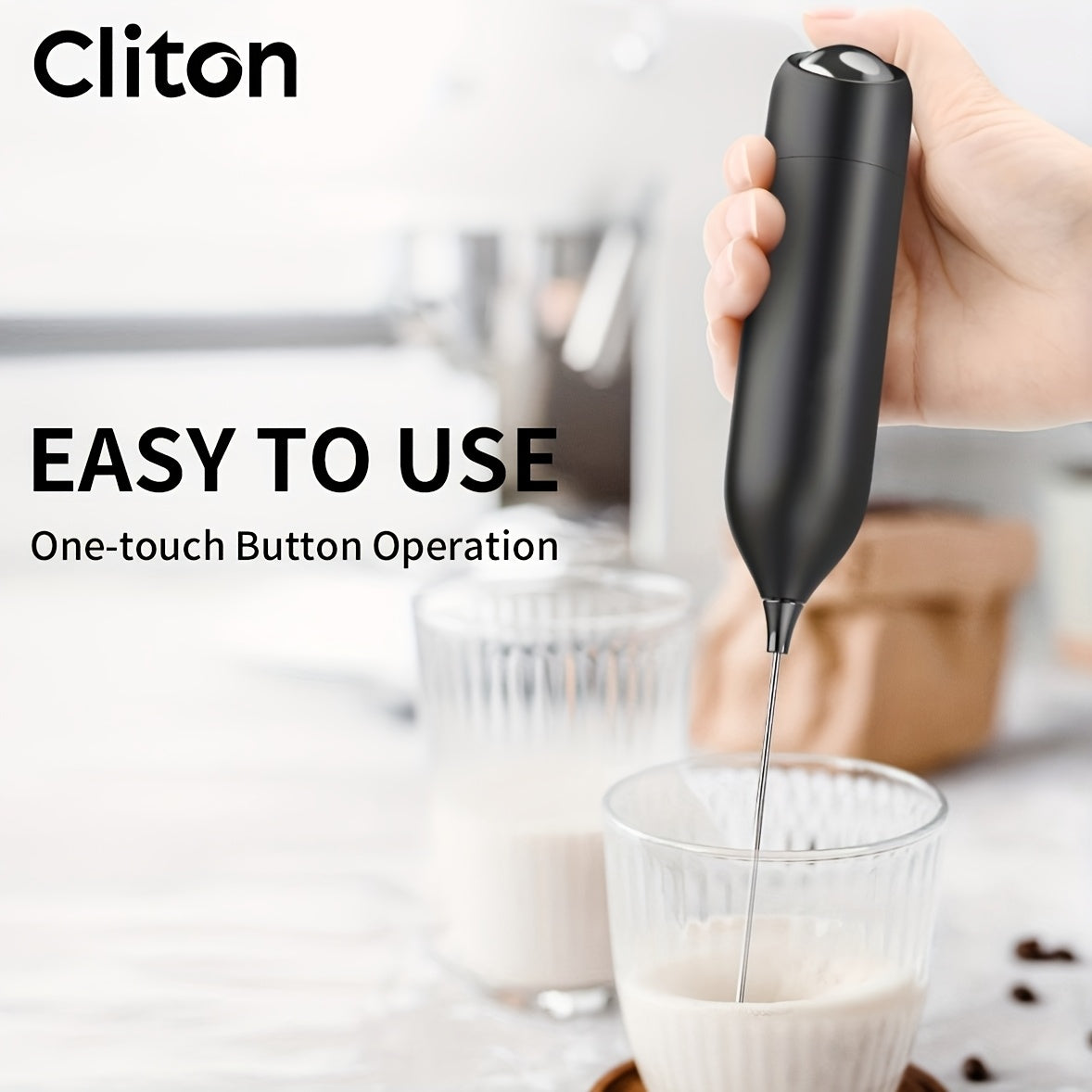 Electric Milk Frother – Portable Coffee Foam Maker