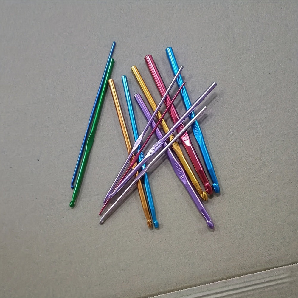 12-Piece Crochet Hook Set – Metal Knitting Needles for DIY Projects