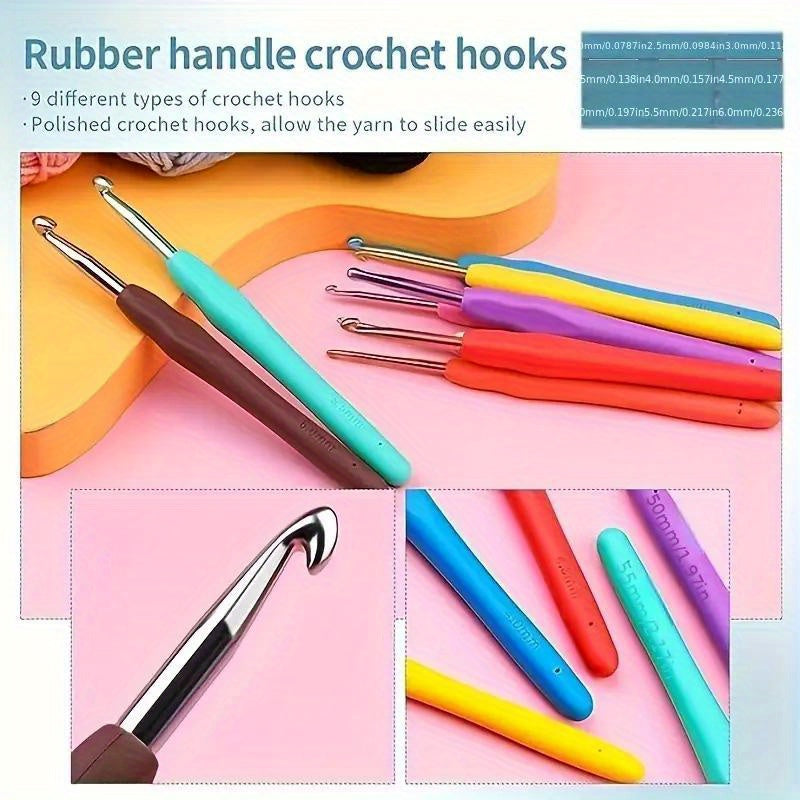 130-Piece Crochet & Knitting Kit – Complete Craft Set with Yarn