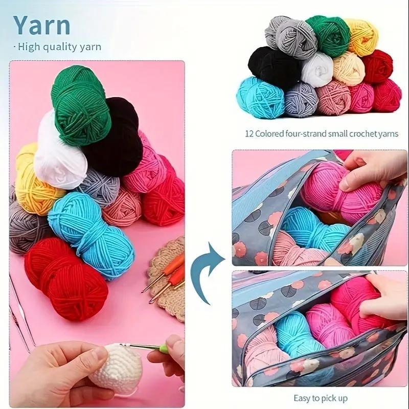 130-Piece Crochet & Knitting Kit – Complete Craft Set with Yarn