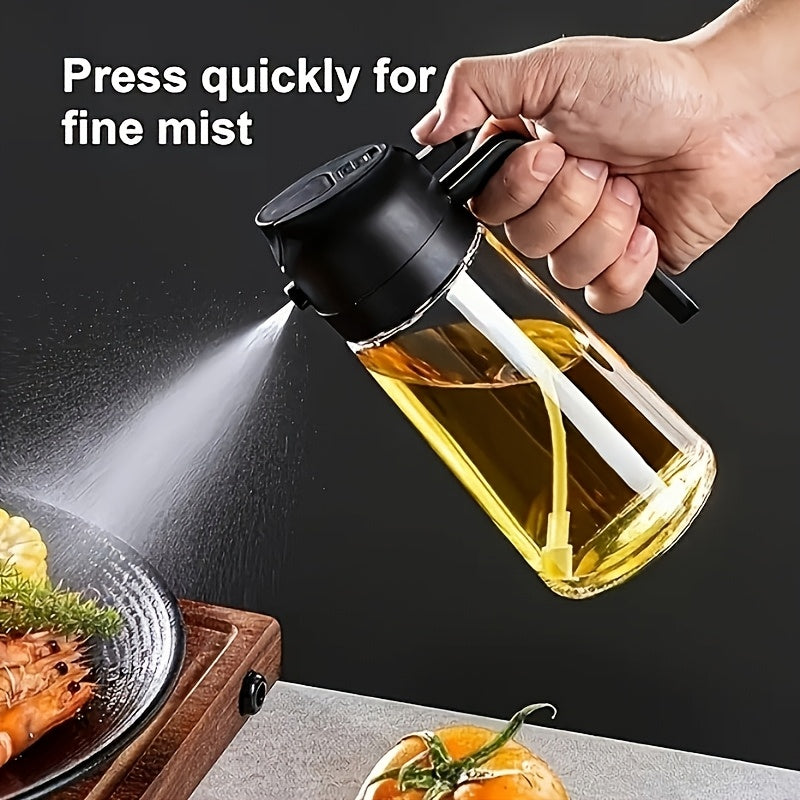2-in-1 Oil Dispenser & Sprayer – 16oz Refillable Kitchen Spray Bottle