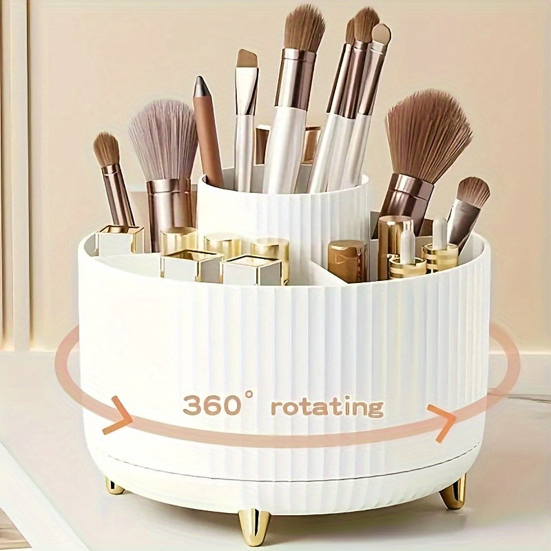 360° Rotating Makeup Organizer – Multi-Compartment Cosmetic Storage