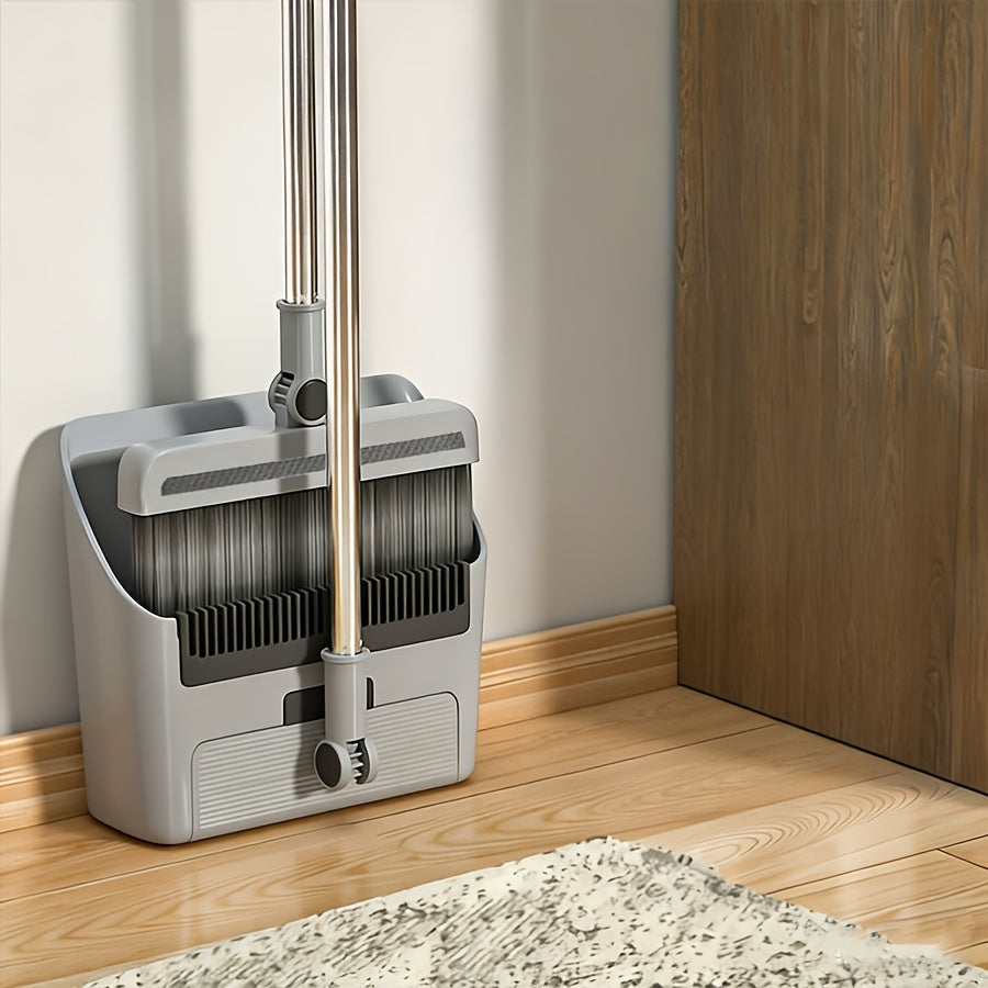 3-in-1 Folding Broom & Dustpan Set – Space-Saving Cleaning Tool