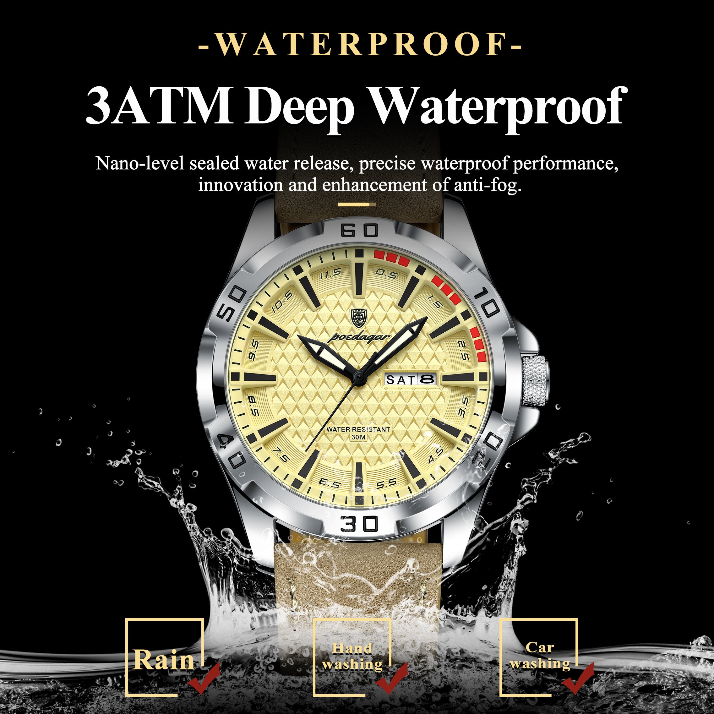 Casual Sports Watch for Men – Waterproof Quartz Wristwatch