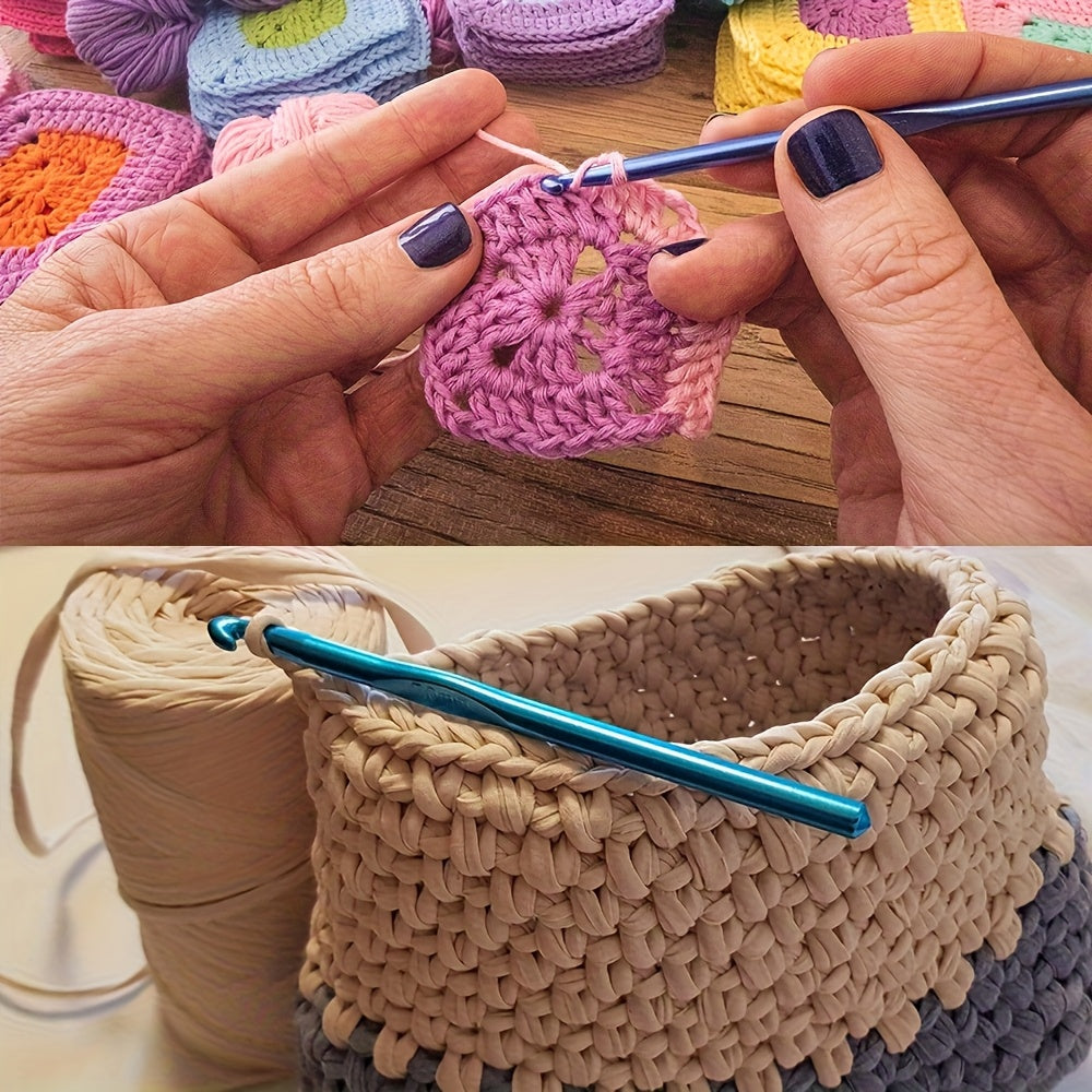 12-Piece Crochet Hook Set – Metal Knitting Needles for DIY Projects