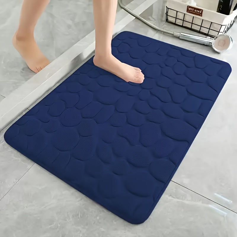 Soft Coral Velvet Bath Mat – Non-Slip Absorbent Bathroom Rug