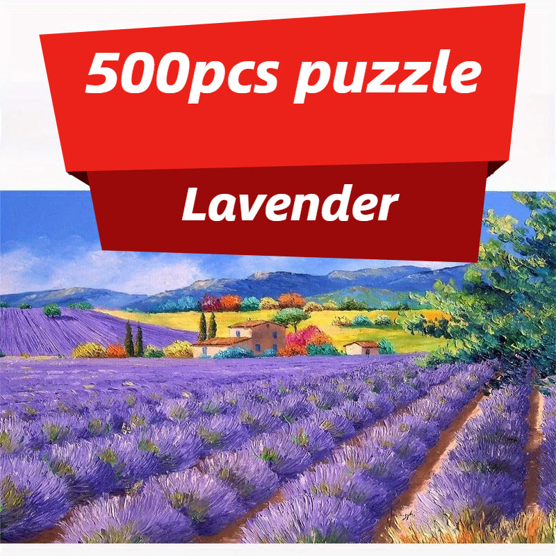 500-Piece Lavender Flower Jigsaw Puzzle