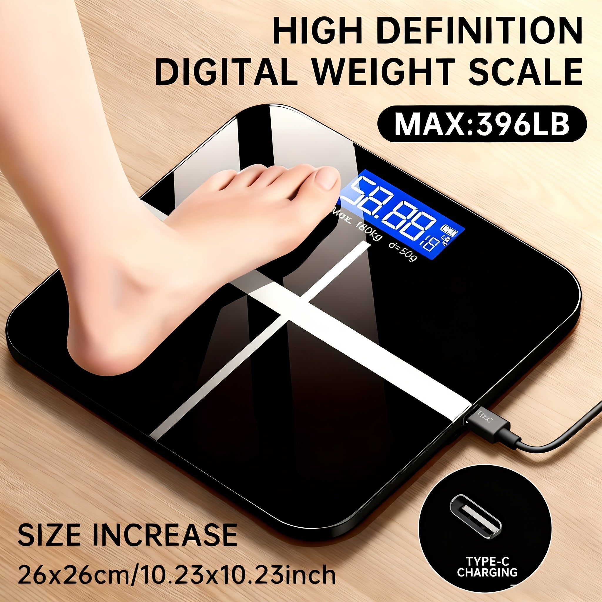 Digital Bathroom Scale – High-Precision Body Weight Scale with LCD Display
