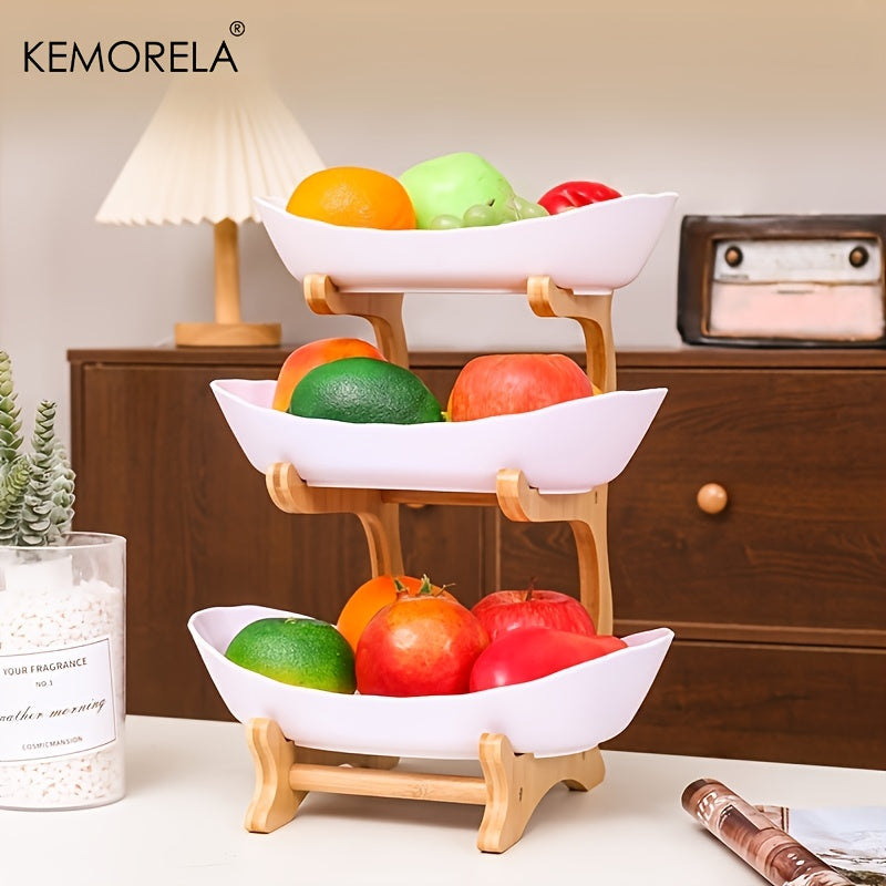 2/3-Tier Fruit Basket Stand – Large Capacity Kitchen Counter Organizer