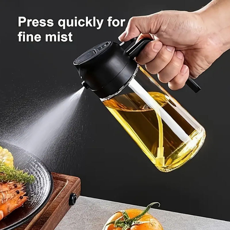 2-in-1 Oil Dispenser & Sprayer – 16oz Refillable Kitchen Spray Bottle