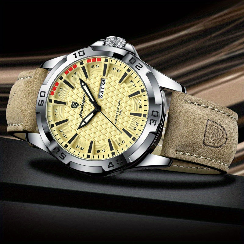 Men’s Sports Quartz Watch – Waterproof Calendar Wristwatch