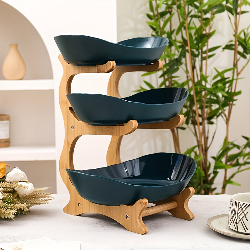 2/3-Tier Fruit Basket Stand – Large Capacity Kitchen Counter Organizer