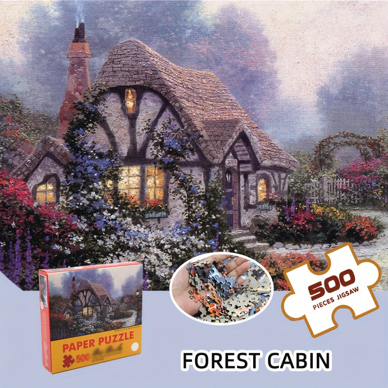 500-Piece Cozy Cabin Jigsaw Puzzle