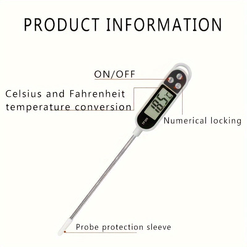 Digital Food Thermometer – Stainless Steel Probe Cooking Thermometer