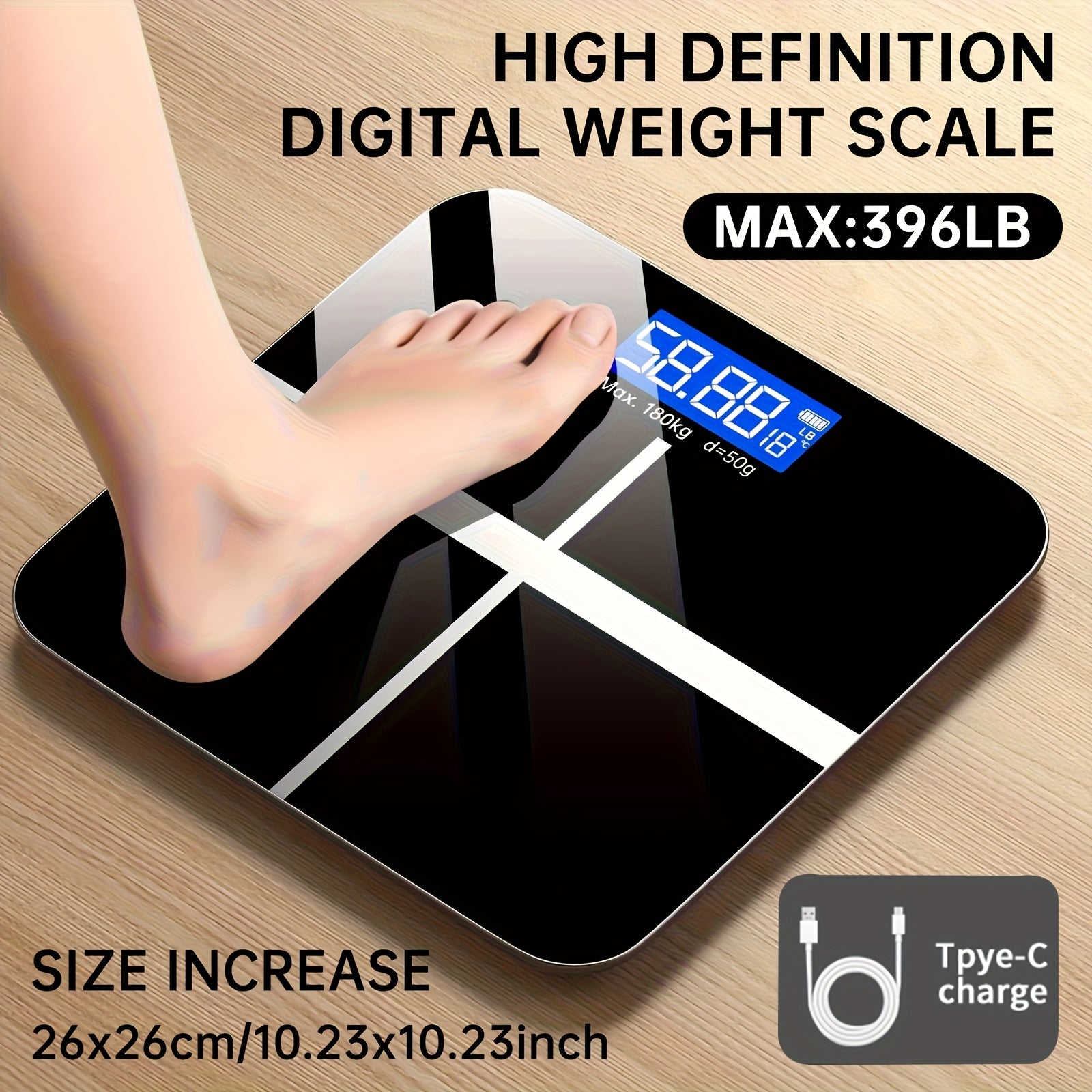 Digital Bathroom Scale – High-Precision Body Weight Scale with LCD Display