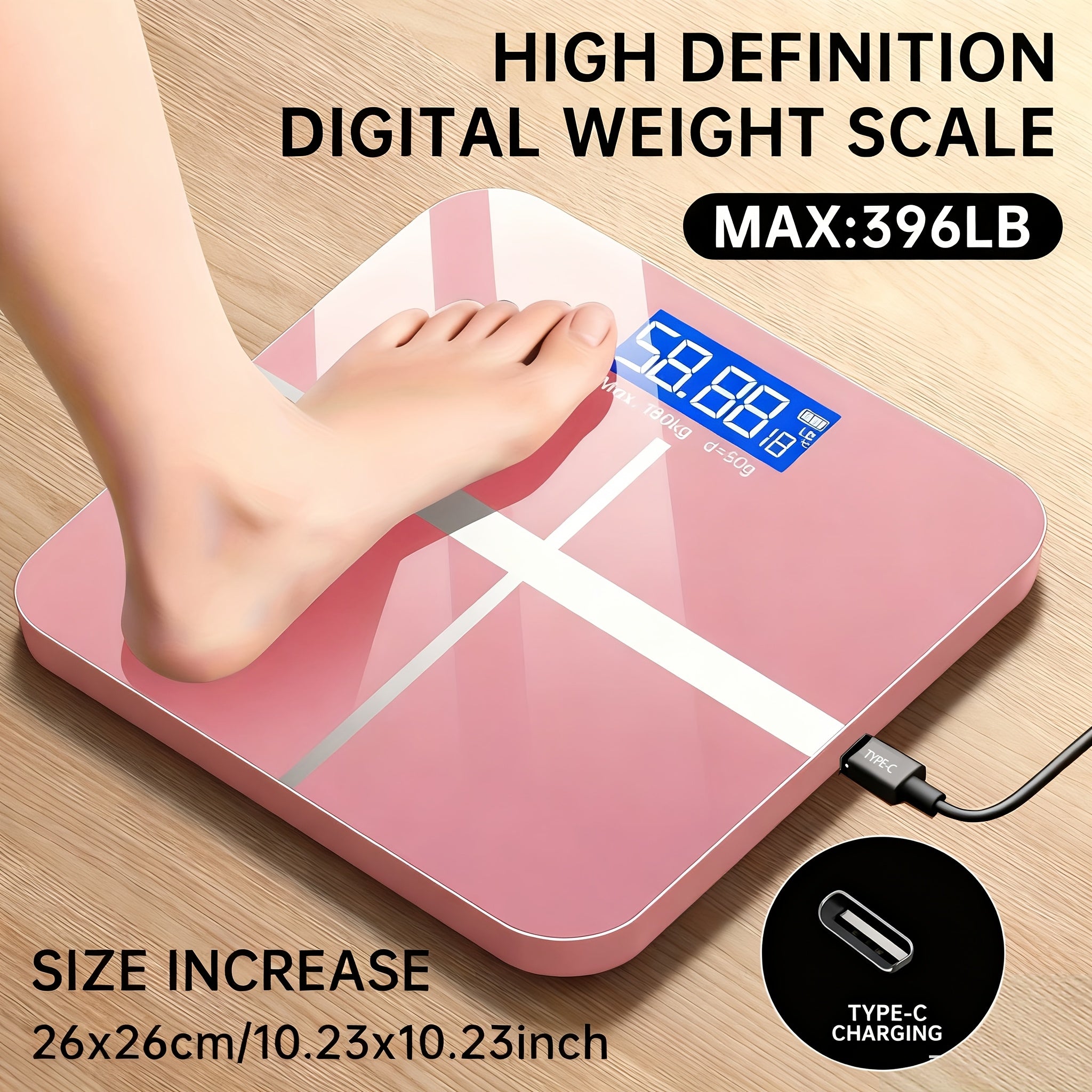 Digital Bathroom Scale – High-Precision Body Weight Scale with LCD Display