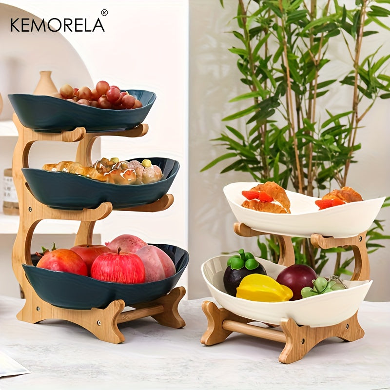 2/3-Tier Fruit Basket Stand – Large Capacity Kitchen Counter Organizer