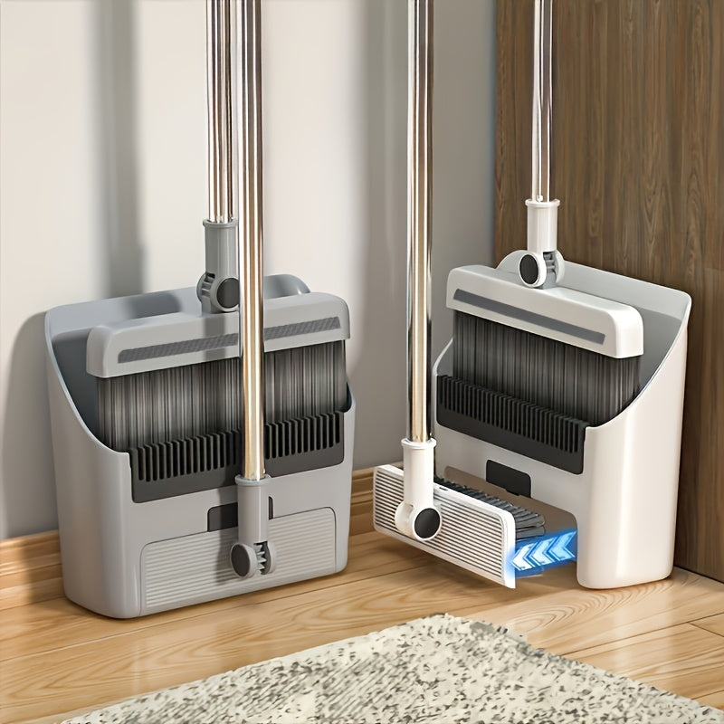 3-in-1 Folding Broom & Dustpan Set – Space-Saving Cleaning Tool