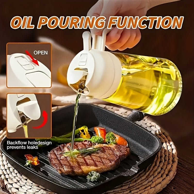 2-in-1 Oil Dispenser & Sprayer – 16oz Refillable Kitchen Spray Bottle